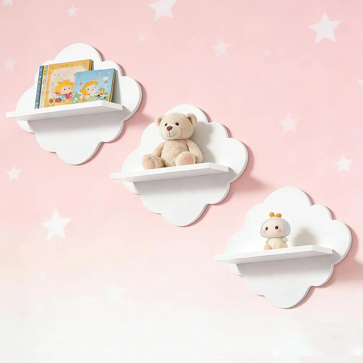 Cloud Wall Shelf Set of 3 – Floating Kids Room & Nursery Shelves Floating Wall Shelves Axl Default Title
