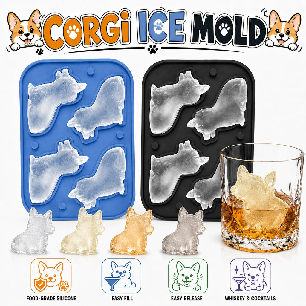 3D Corgi Dog Silicone Ice Cube Tray | Large Novelty Ice Mold Silicone Ice Mold Axl