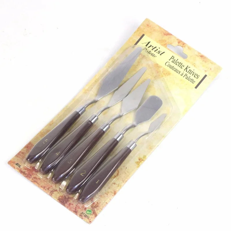5-Piece Palette Knife Set – Acrylic, Oil & Gouache Paint Spatulas Palette Knife Set Axl