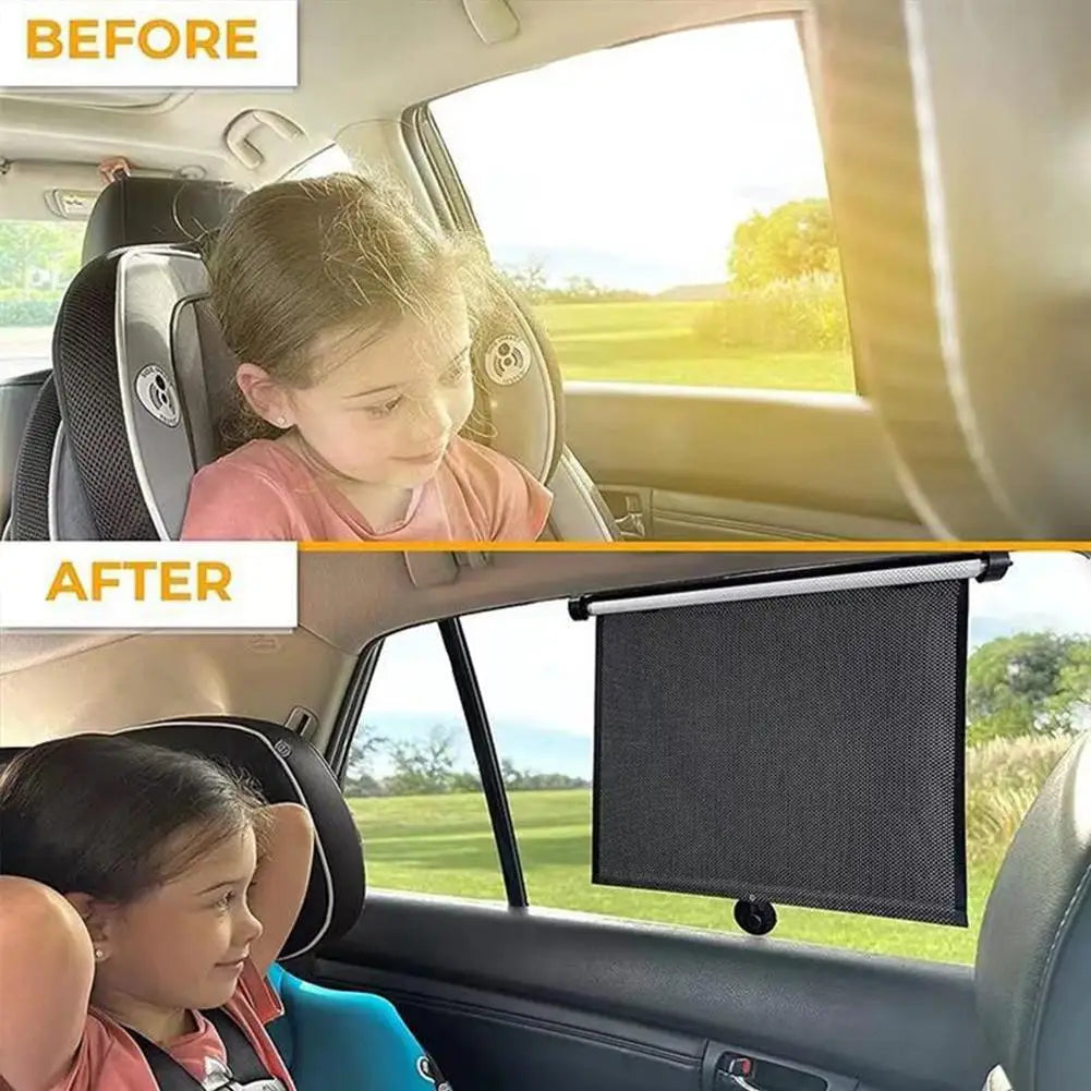 Retractable Car Side Window Sunshade | UV Block & Heat Shield Car Window Sunshade Axl