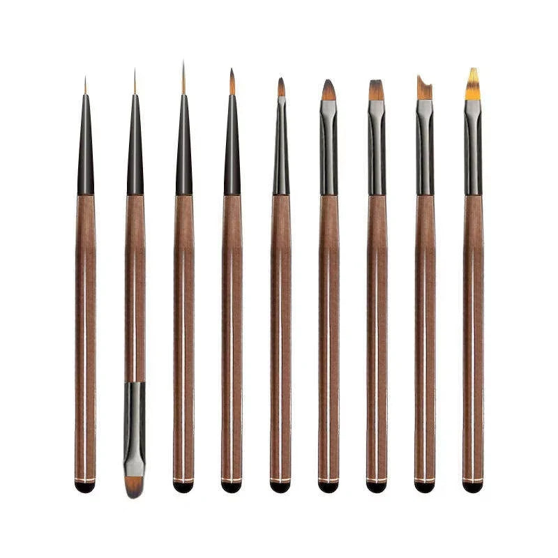 9-Piece Acrylic Nail Art Brush Set – UV Gel & Carving Pens Nail Art Brush Set Axl 9PCs