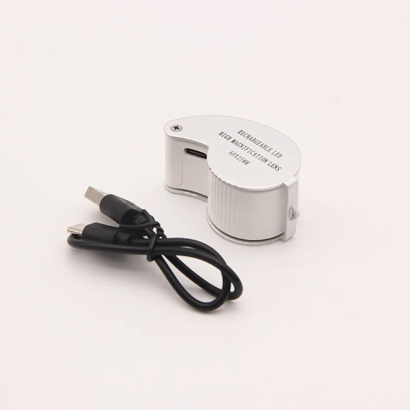 40X 60X LED Magnifier – USB Rechargeable Portable Loupe LED Magnifying Loupe Axl