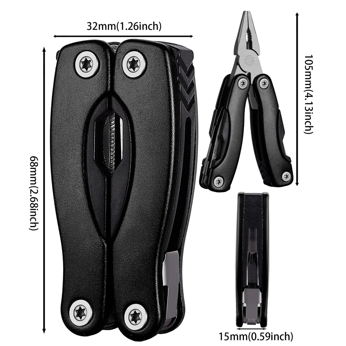 Multitool Folding Pliers – Mini EDC Pocket Camping Survival Folding Multitool Pliers Axl 1pcs A