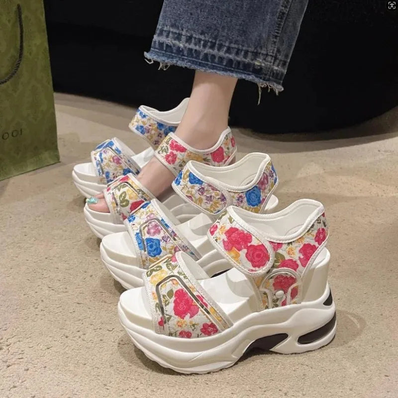 Women's Platform Wedge Sandals – Peep Toe High Heel Summer Platform Wedge Sandals Axl