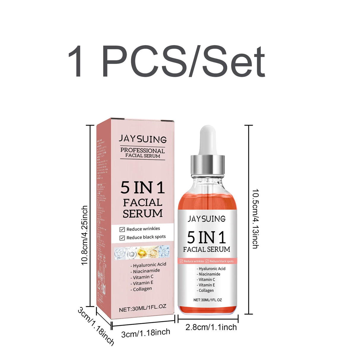 5-in-1 Facial Serum – Hyaluronic Acid, Niacinamide & Vitamin C Facial Serum Axl 1 PCS