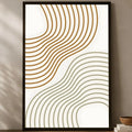 Boho Beige Abstract Self-Stick Wall Art Poster | Waterproof Wall Art Poster Axl White01 15X20cmNoframe