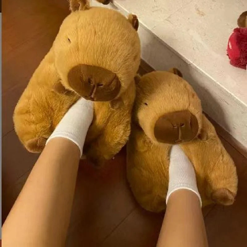 Lorilury Capybara Slippers – Fluffy Faux Fur Women's Slides Novelty House Slippers Axl