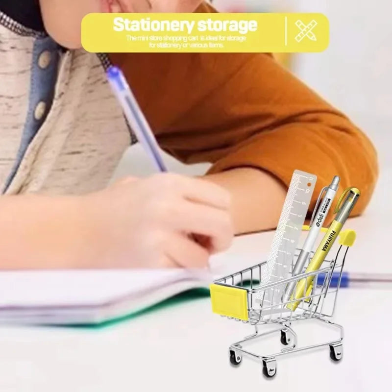 Mini Metal Shopping Cart Desktop Decor Model | Novelty Gift Desktop Decor Model Axl