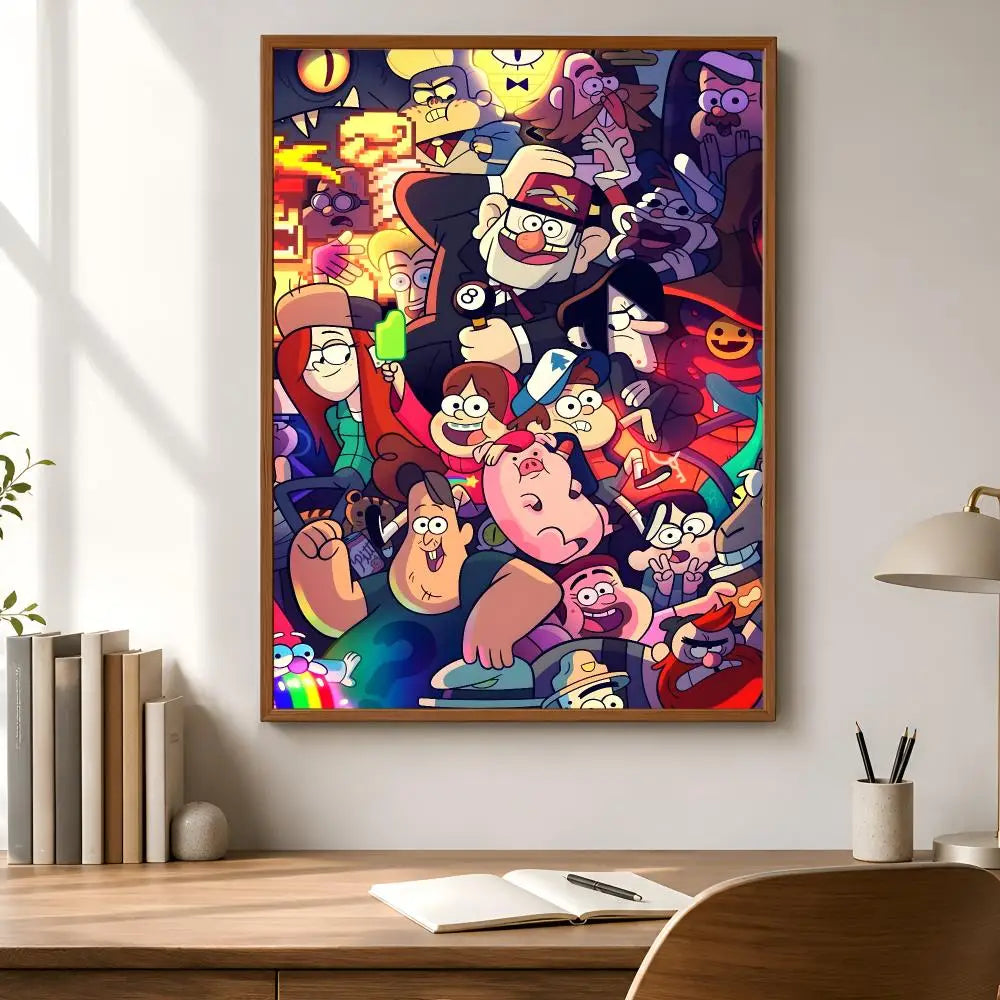 Gravity Falls Waterproof PVC Poster Stickers | Wall & Home Décor Wall Sticker Decals Axl