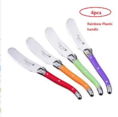 Laguiole Rainbow Butter & Cheese Spreader Knives – 4-Piece Set Cheese Spreader Set Axl 4pcs Rainbow