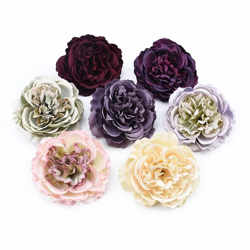 Silk Peony Artificial Flower Heads 5/10 Pcs – Wedding & Home Decor Artificial Silk Flowers Axl