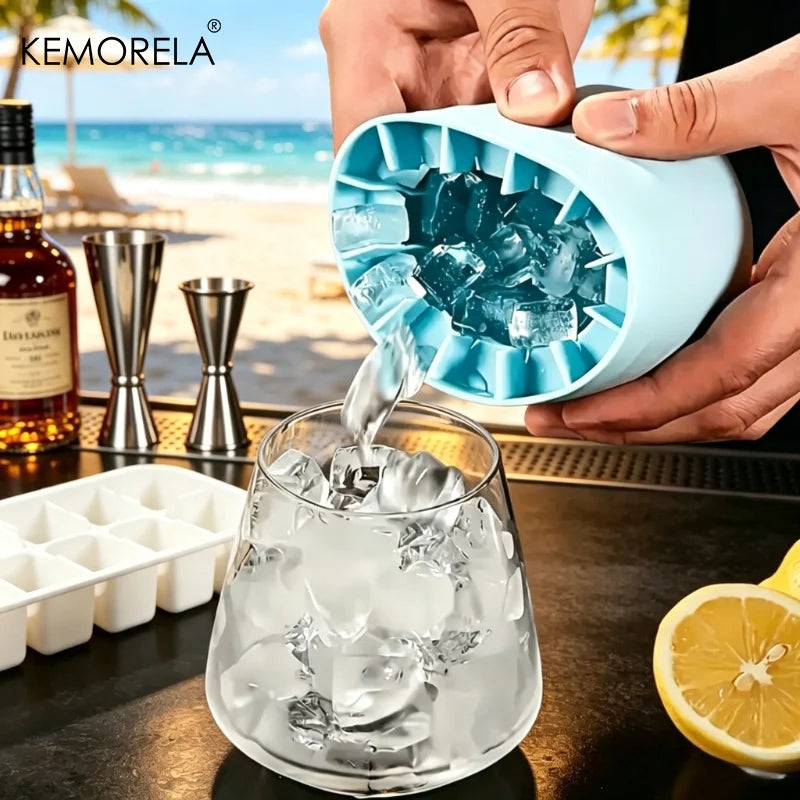 KEMORELA Silicone Round Ice Cube Mold – DIY Ice Maker Tool Silicone Ice Mold Axl