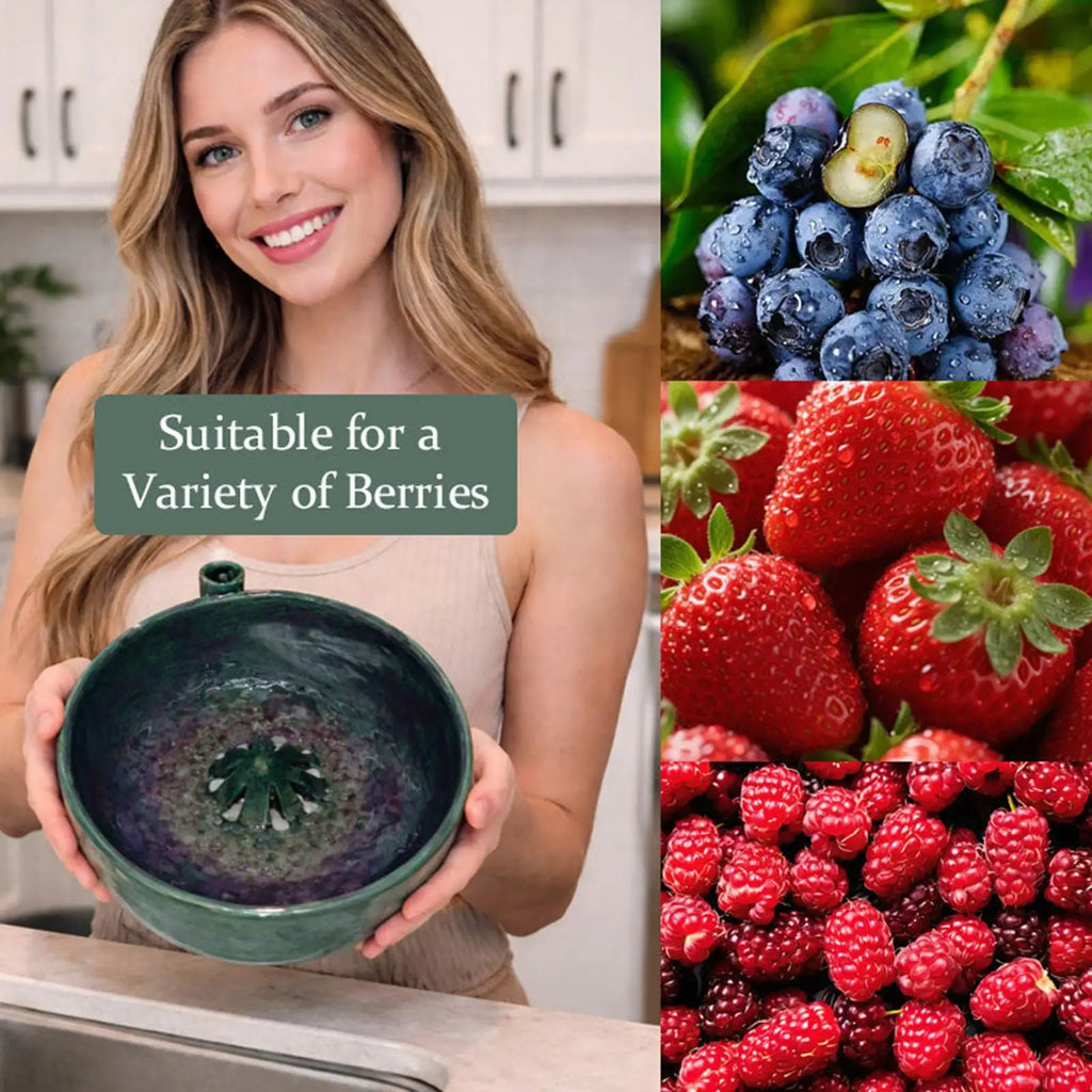 Berry Washing Bowl with Strainer & Drying Rack | Fruit Spinner Fruit Washing Spinner Axl