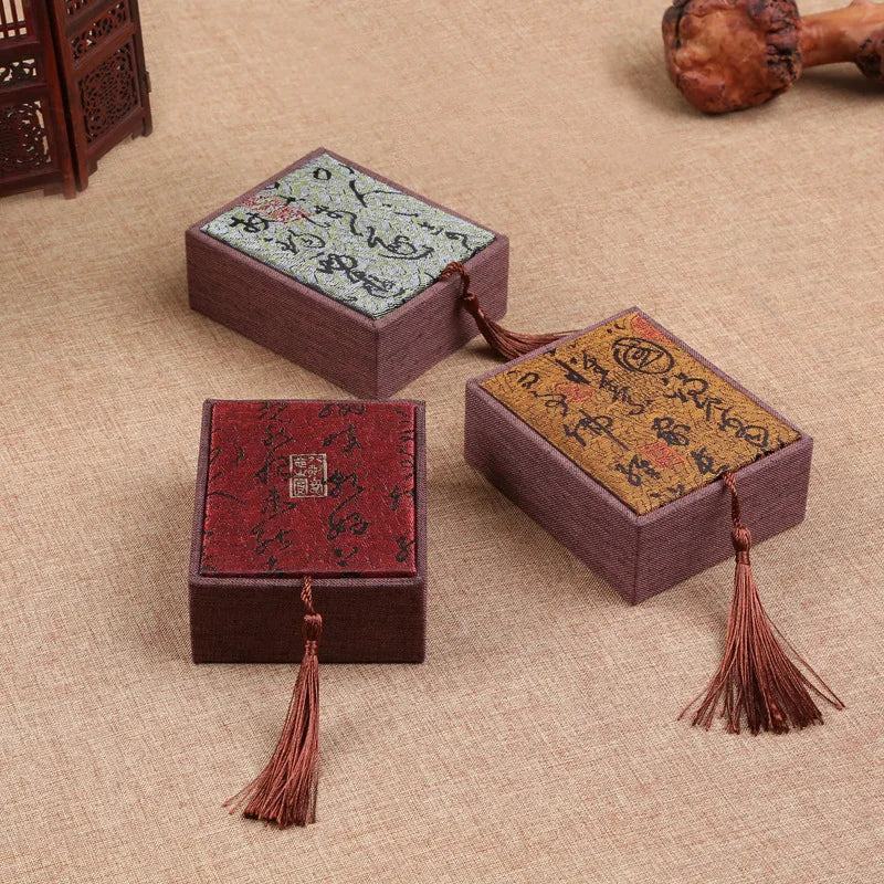 Chinese Style Mini Jewelry Tin Box – Linen Drawer Organizer Jewelry Storage Box Axl