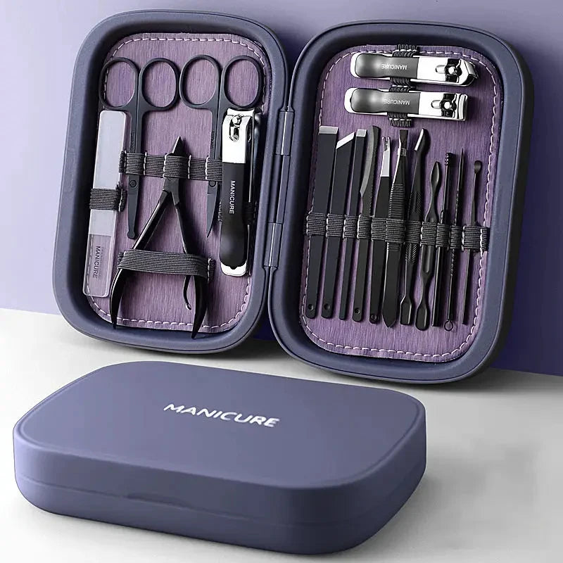 18-Piece Professional Manicure Set – Stainless Steel Nail Kit Manicure Set Axl