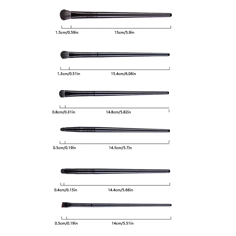 6-Piece Eye Makeup Brush Set – Eyeshadow, Liner & Brow Eye Makeup Brushes Axl
