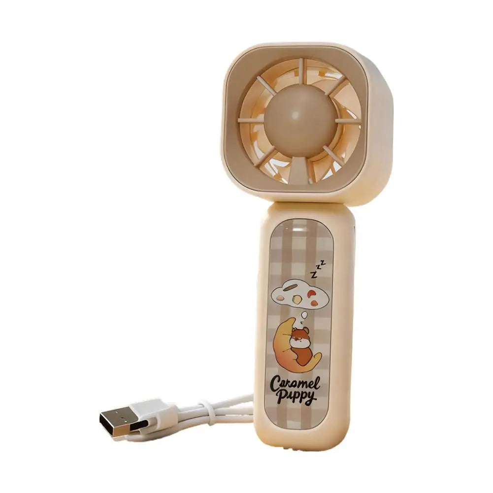 USB Rechargeable Handheld Mini Fan – 3-Speed Portable Cooler Handheld Portable Fan Axl Beige