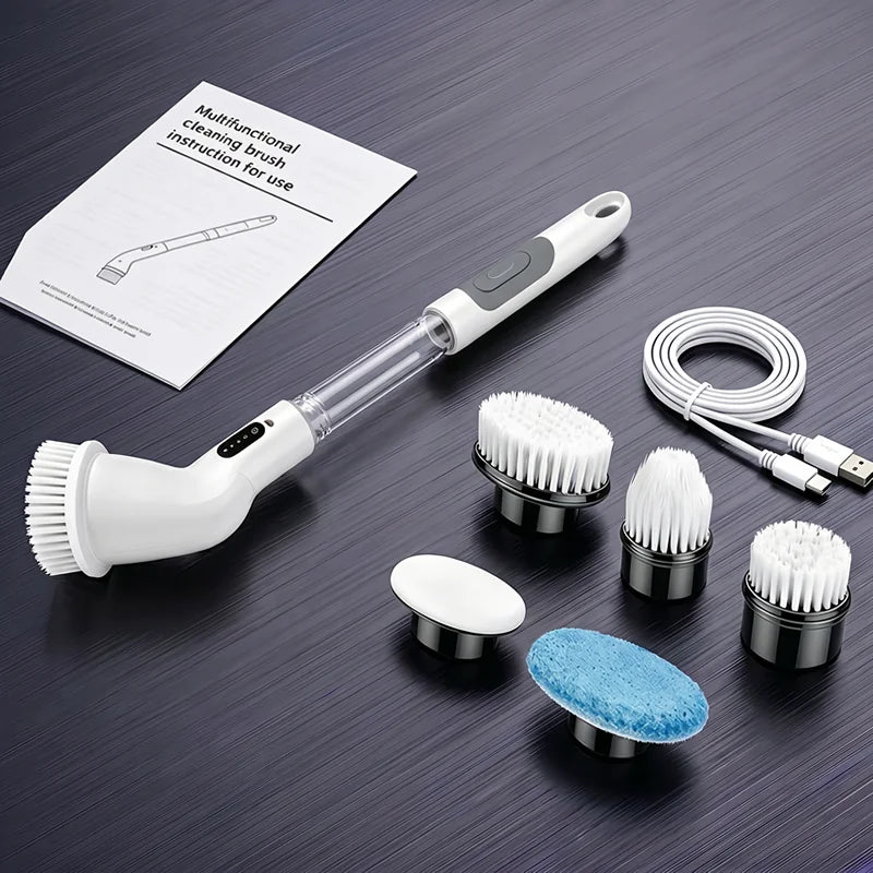 Cordless Electric Spin Scrubber – 7-in-1 Cleaning Brush Kit Electric Spin Scrubber Axl E-Clean-Spray