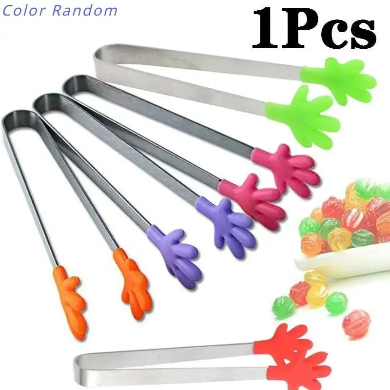 Palm-Shaped Silicone Mini Food Tongs | Fun Kitchen Clips Kitchen Tongs Axl Random Color