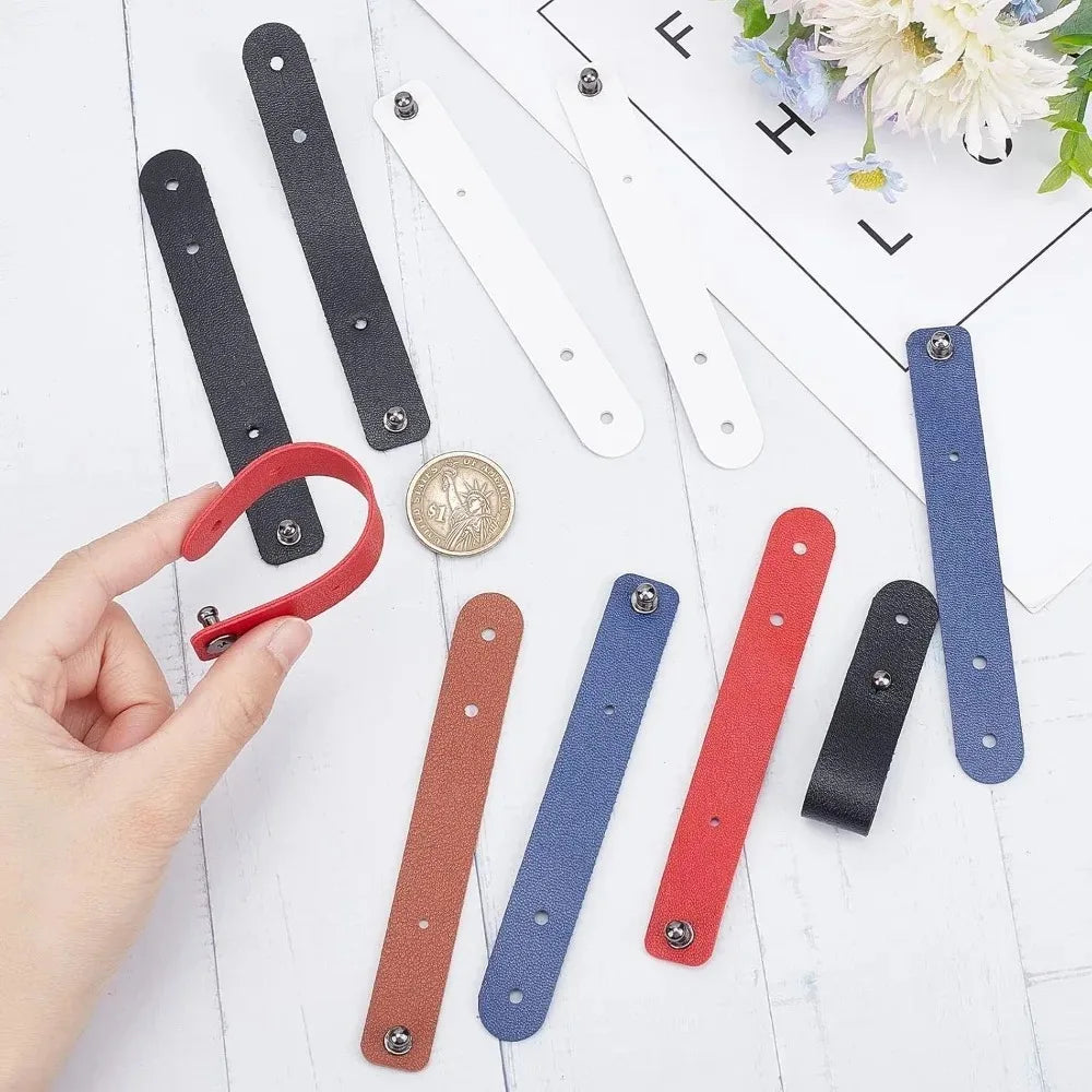 20-Pack PU Leather Cable Straps – 5-Color Cord Organizer Cable Organizer Straps Axl