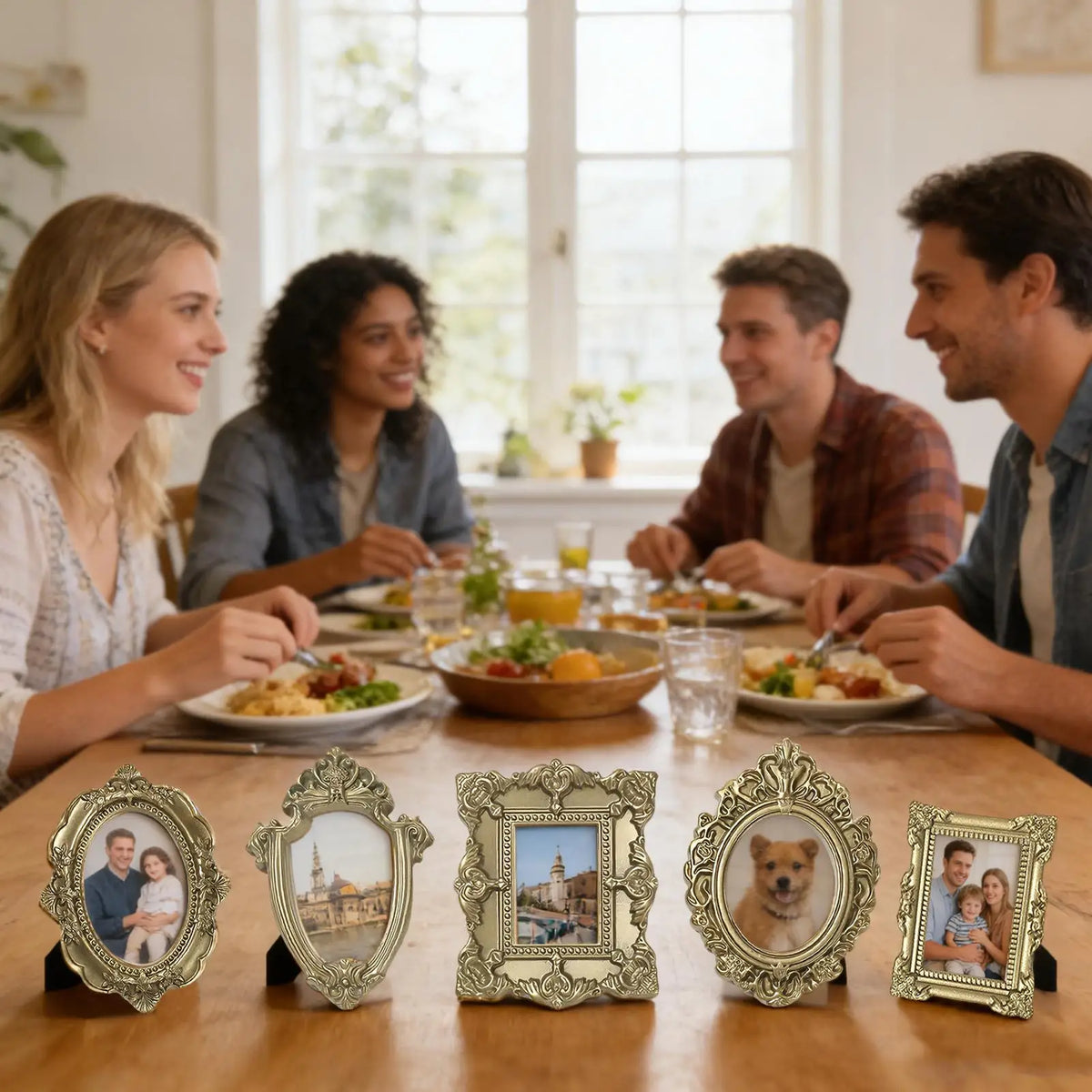 Mini Antique Gold Picture Frames Set of 5 – Vintage Resin Mini Picture Frames Axl Default Title