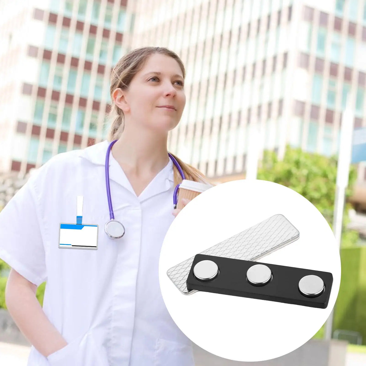 Magnetic Name Badge Tag – Triple Magnet, No-Pin, Reusable Magnetic Name Badge Axl
