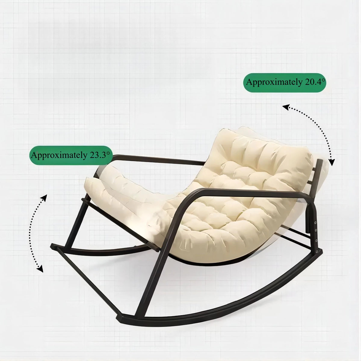 Oversized Double Rocking Chair – Sit & Recline Metal Frame Double Rocking Chair Axl