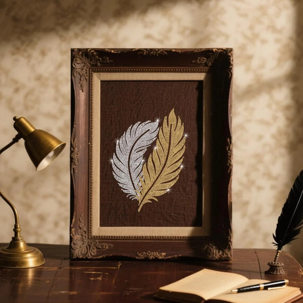 Glass Hotfix Rhinestone Iron-On Appliqué – Feather Design 21x30cm Iron-On Rhinestone Patch Axl