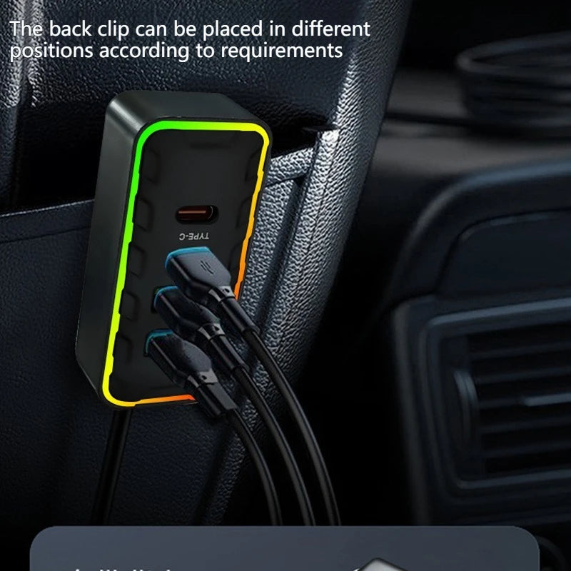 22.5W 7-Port Fast Car Charger – USB & Type-C Family Adapter Car Charger Adapter Axl