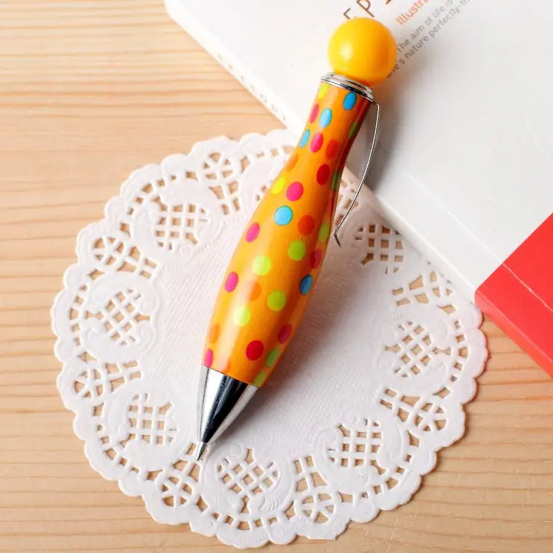 Mini Boho Bowling Shape Ballpoint Pen – Dot Flower Print Novelty Ballpoint Pen Axl A6