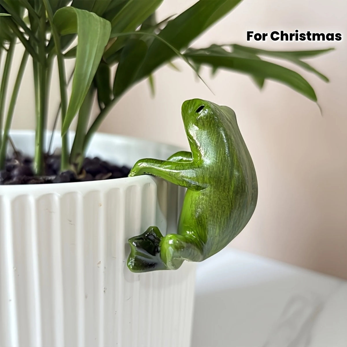 Mini Resin Frog Statue on Flower Pot | Garden & Home Décor Decorative Figurine Axl