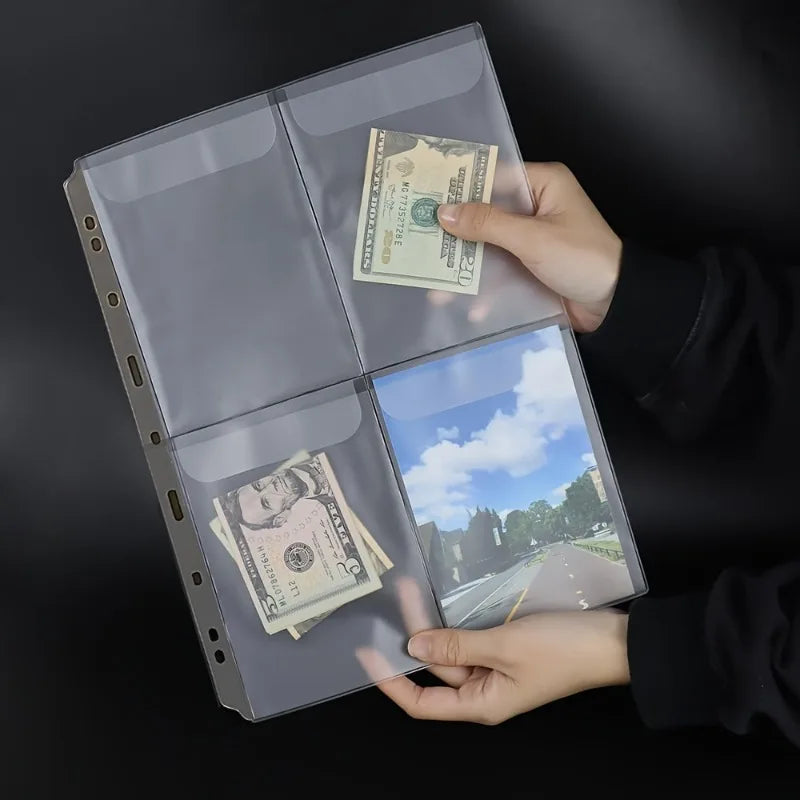 A4 Binder Pockets 12 PCS – Cash Envelope & Document Organizer Binder Pocket Inserts Axl