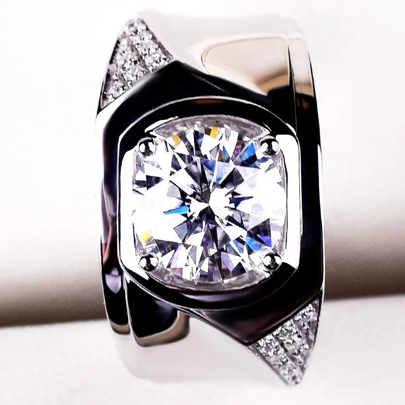 Huitan Women's Silver CZ Cubic Zirconia Wedding Ring | A163 CZ Wedding Ring Axl
