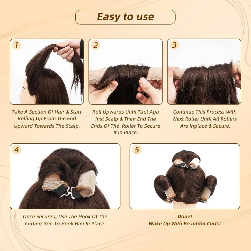 Satin Flexi Rods – Heatless Overnight Jumbo Curls, 3 Pack Hair Flexi Rods Axl