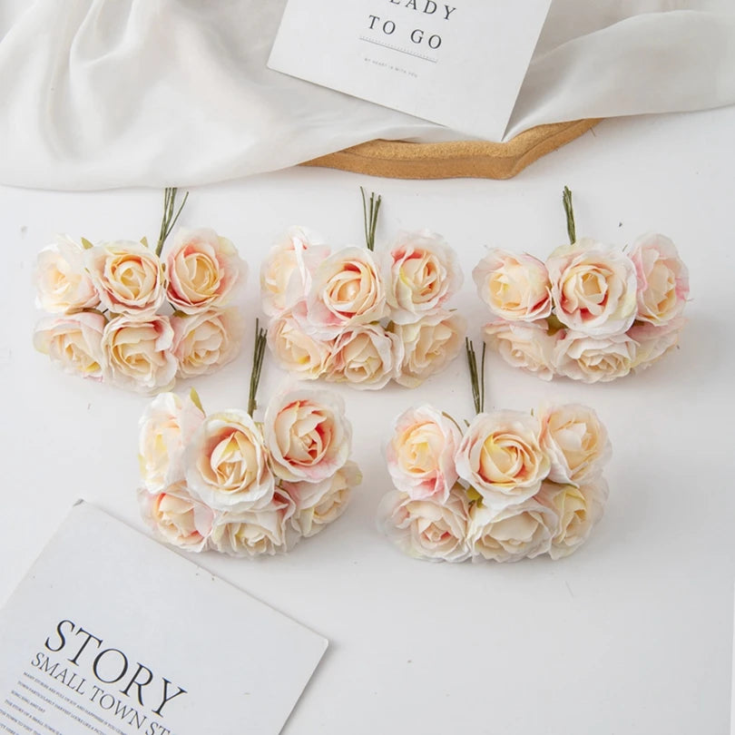 Silk Rose Artificial Flowers – Wedding, Wreath & Home Decor Artificial Silk Flowers Axl 12 6pcs