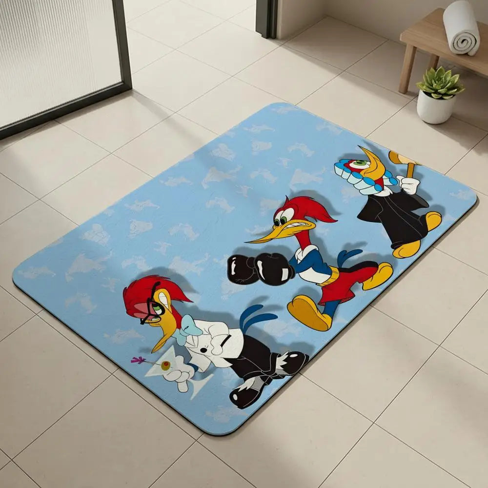 Woody Woodpecker Diatomite Bath Mat – Quick Dry & Non-Slip Diatomite Bath Mat Axl White9 40x60cm