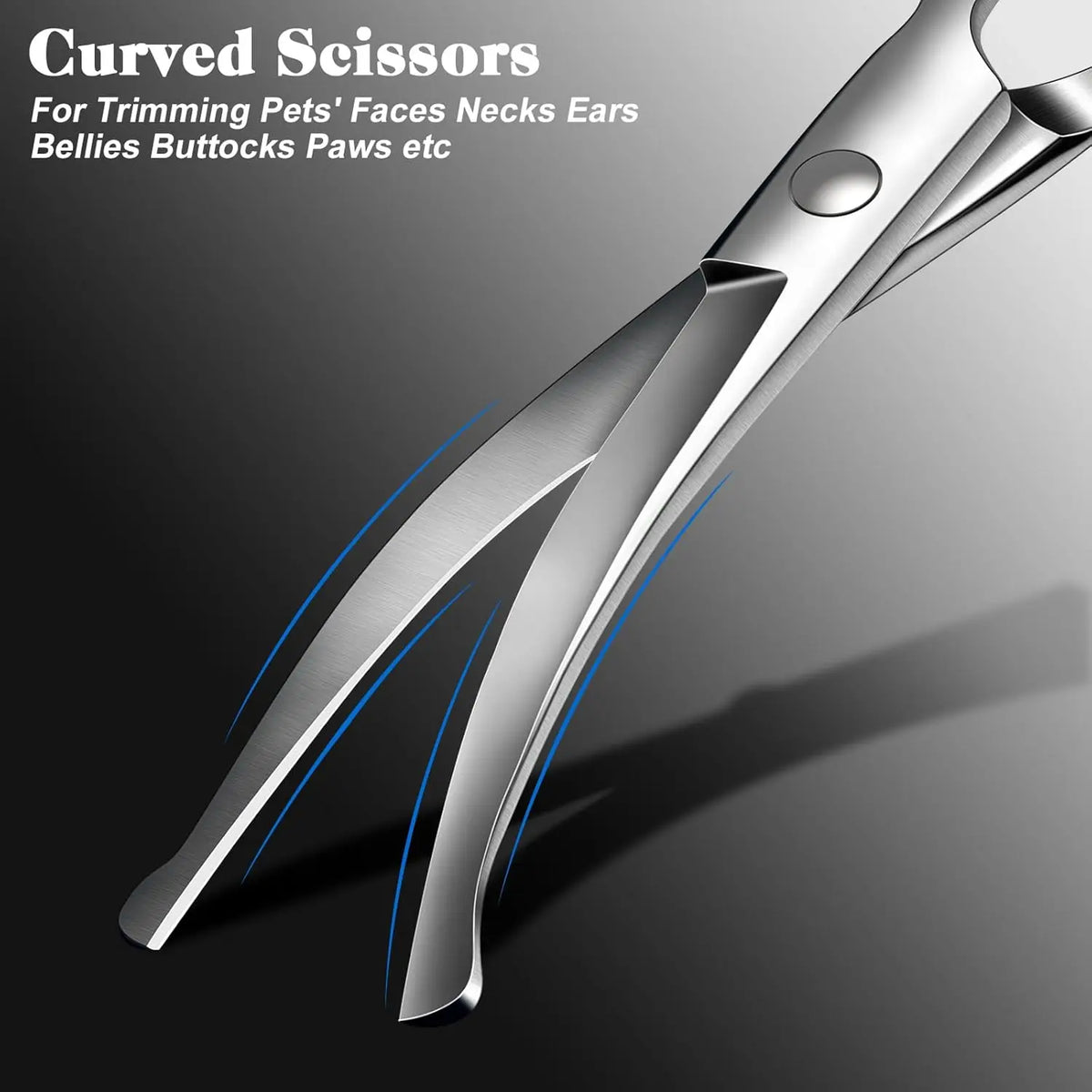 4-in-1 Dog & Cat Grooming Scissors Set – Straight, Curved & Thinning Pet Grooming Scissors Axl