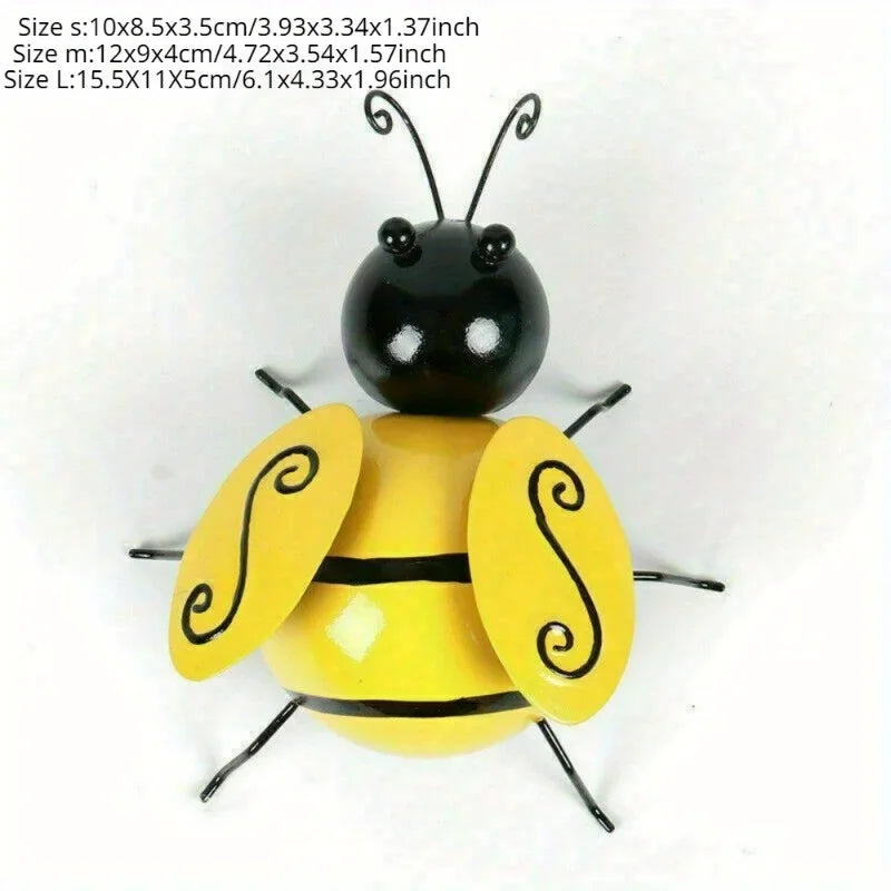 4-Pack Metal Bumble Bee Wall Ornaments – Vintage Garden Décor Metal Wall Ornament Axl