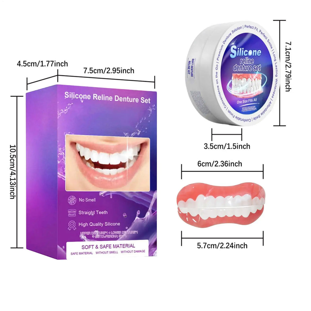 Silicone Denture Reliner Kit – Custom Fit Upper & Lower Braces Denture Reliner Kit Axl