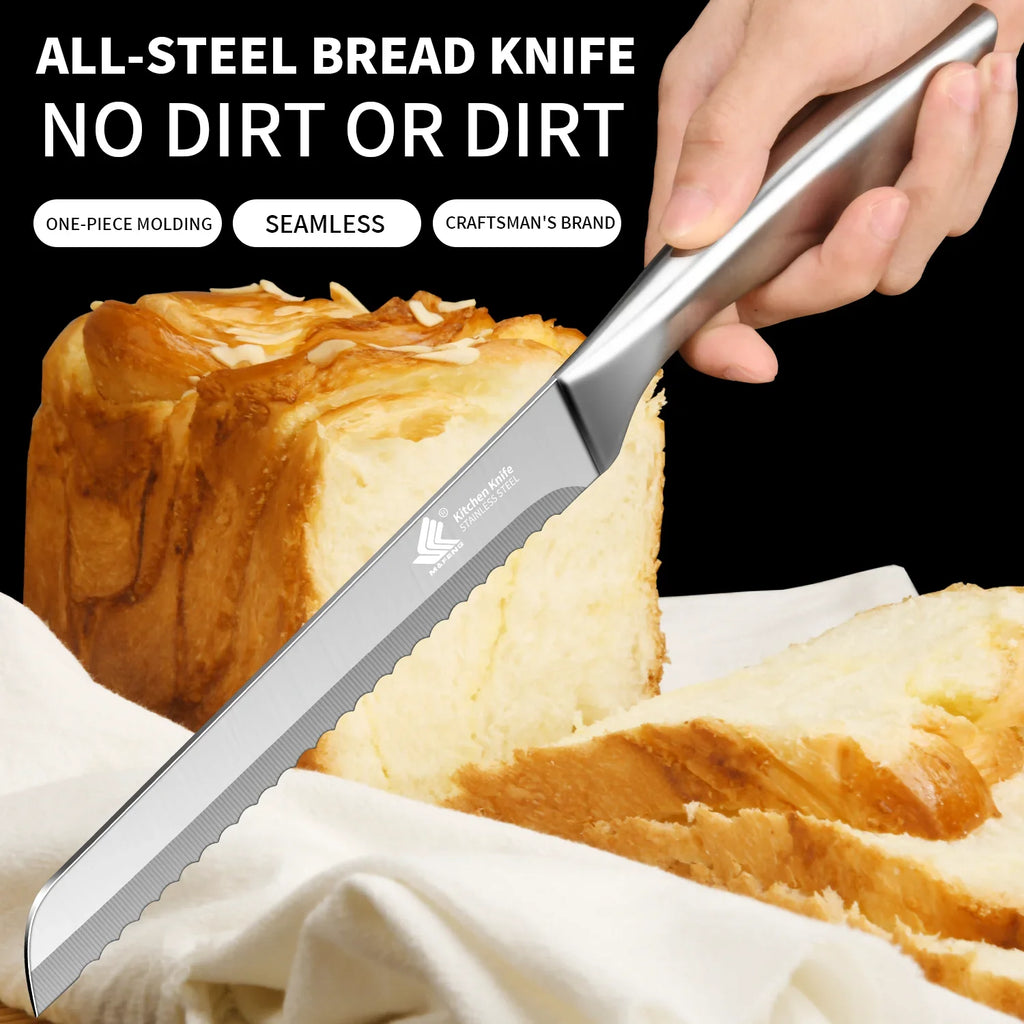 PLYS Stainless Steel Bread Knife – Cake, Fruit & Baking Slicer Bread Knife Axl