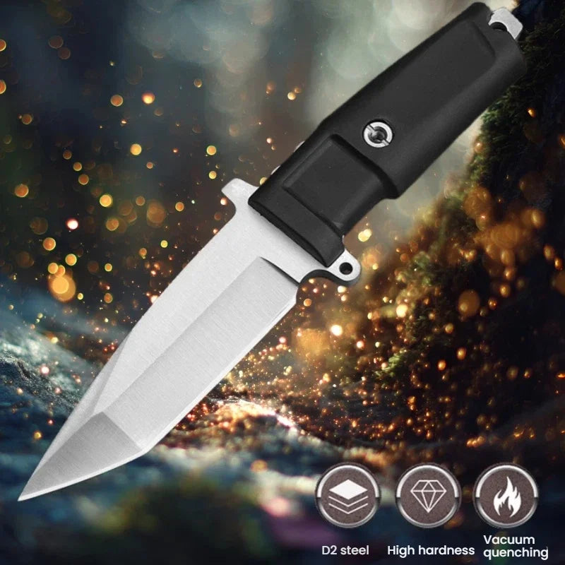 FL FLYWOD D2 Steel Fixed Blade Jungle Knife with Sheath Fixed Blade Knife Axl