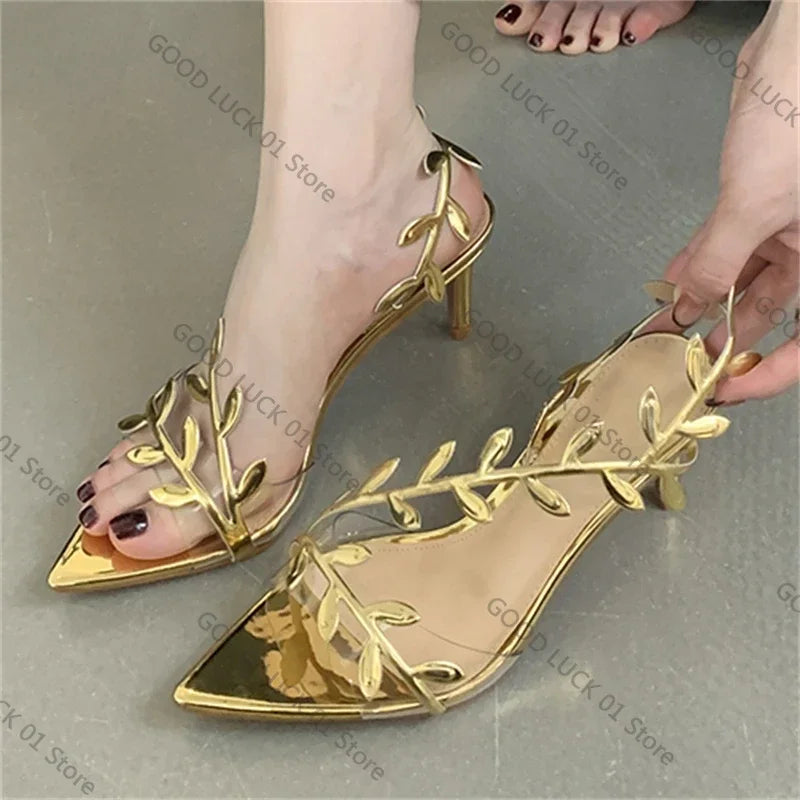 Women's Transparent Pointed Toe Thin Heel Sandals | Summer Style Women's Heeled Sandals Axl