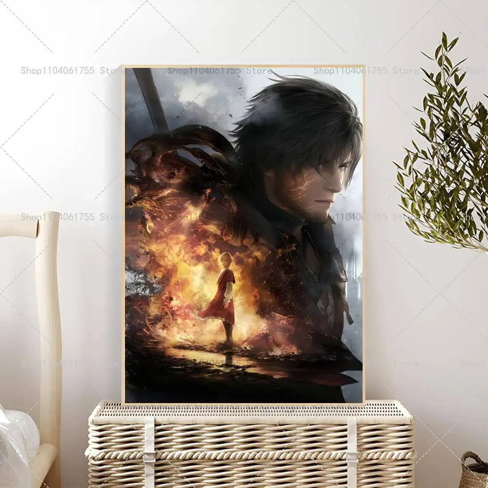 Final Fantasy XVI Game Poster – Self-Adhesive Wall Art Print Wall Art Poster Axl 50x70cm No Frame z8