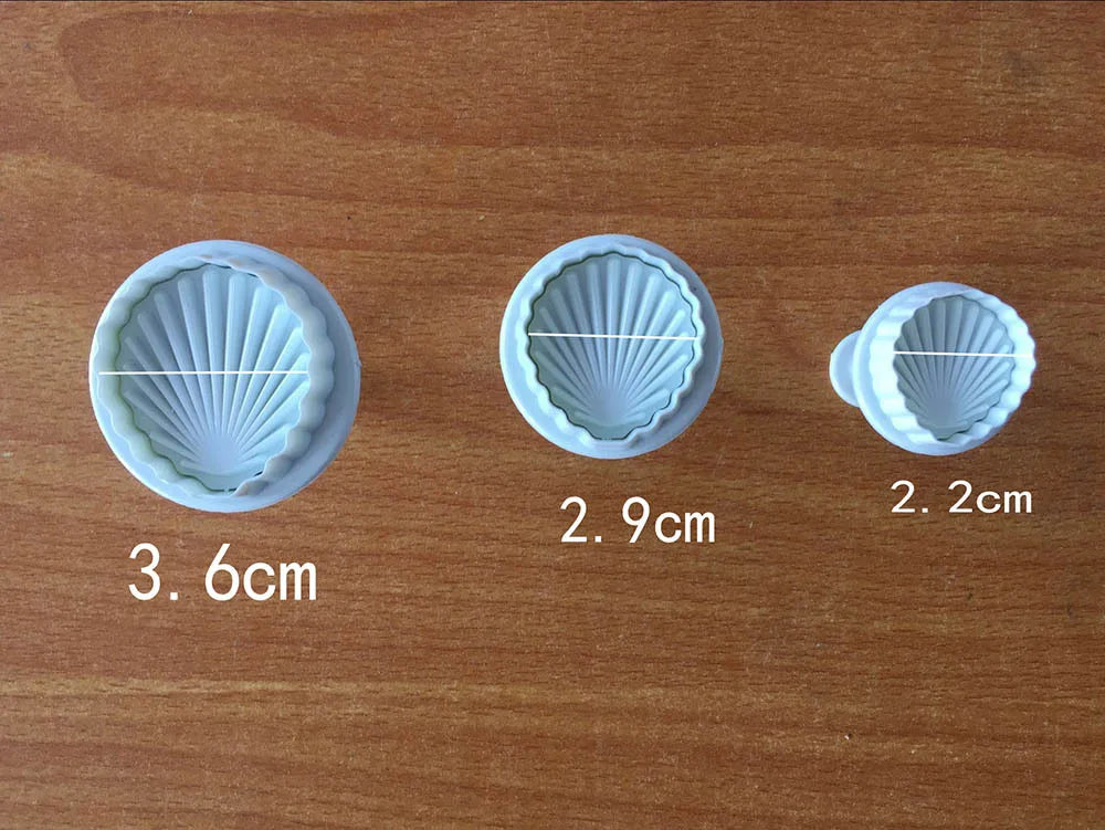 3-Piece Shell Silicone Mold Set – Cake, Cookie & Fondant Tool Silicone Baking Mold Axl A