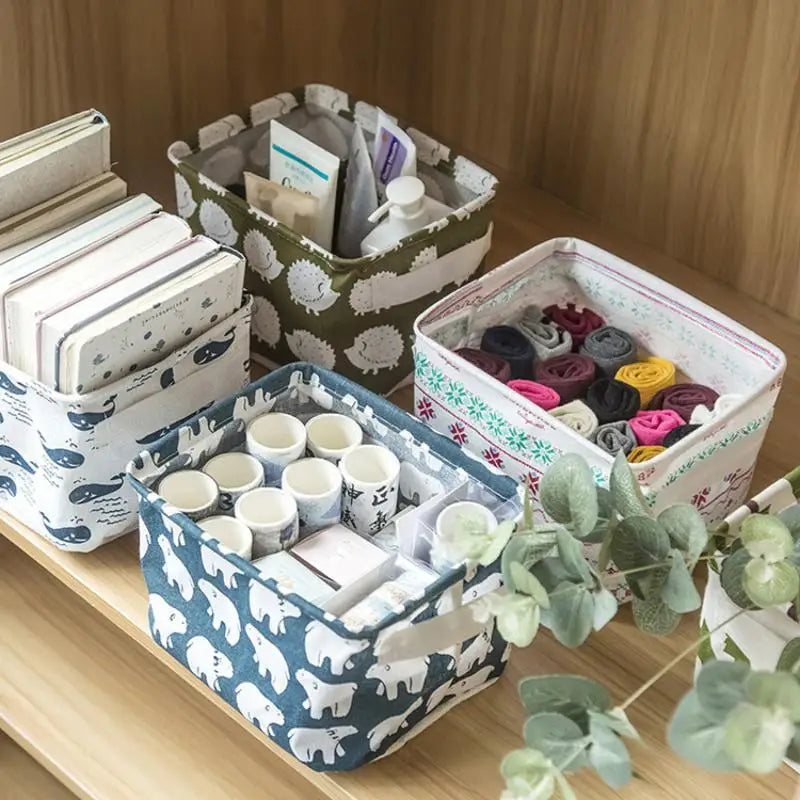 Cotton Linen Waterproof Storage Basket – Desktop Organizer Storage Basket Axl