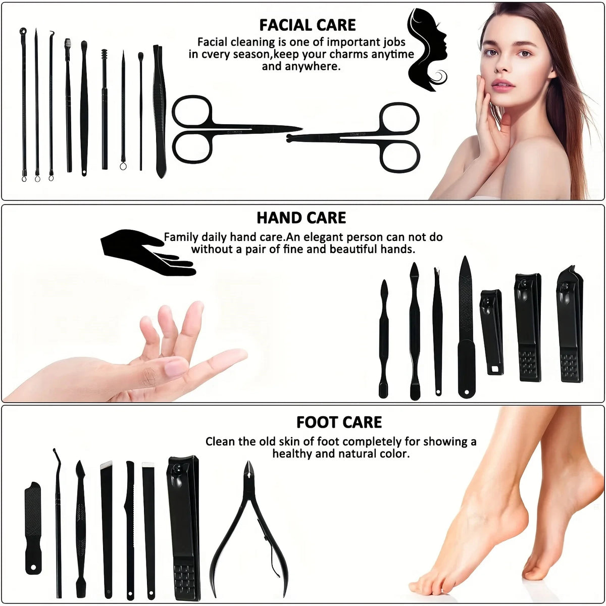 26-Piece Stainless Steel Nail Clipper Set – Portable Nail Art Kit Nail Clipper Set Axl