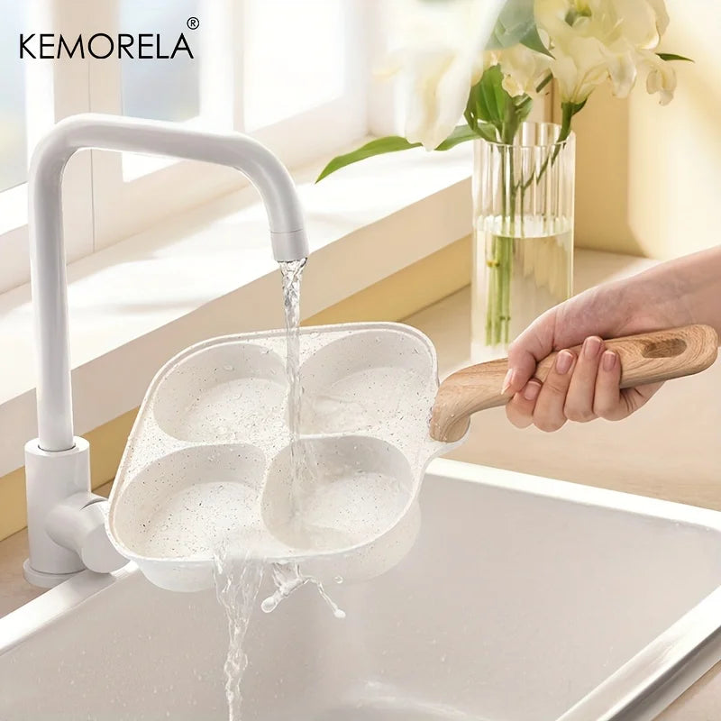 KEMORELA 4-Hole Non-Stick Egg & Burger Pan – Stone Coating Egg Frying Pan Axl