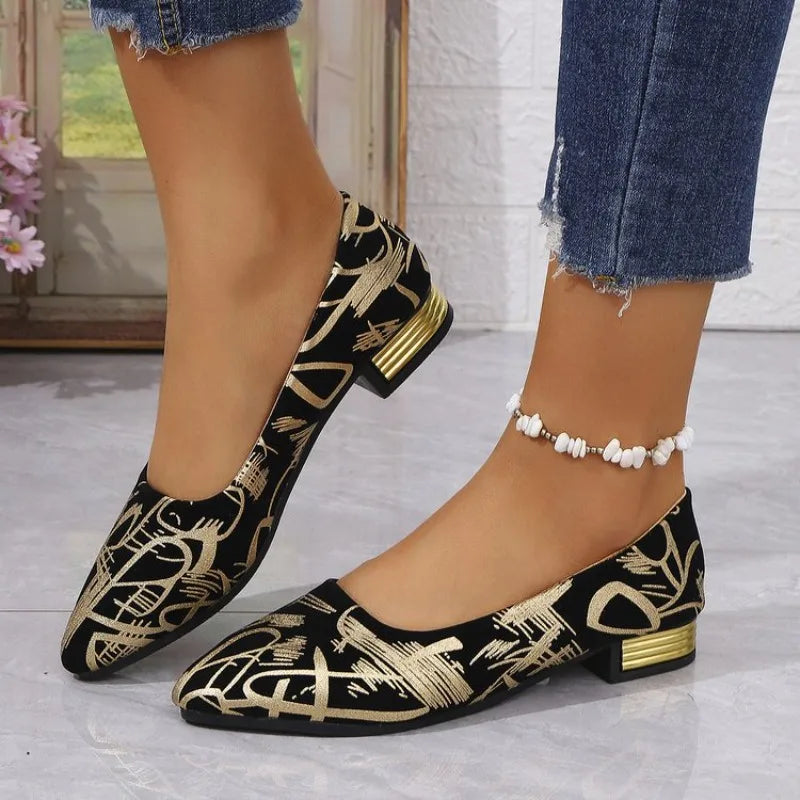 Women's Tweed Slip-On Flat Loafers – Pointed Toe Elegant Flats Flat Loafers Axl