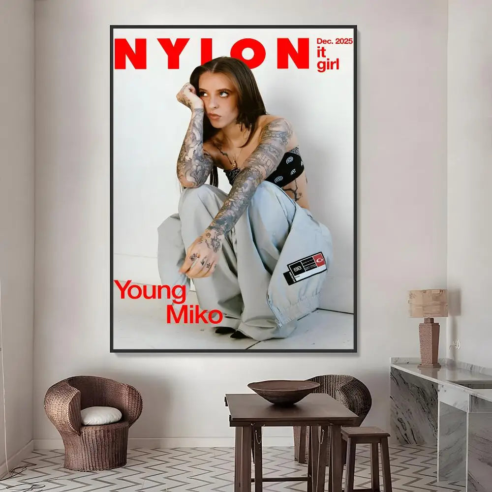 Young Miko HD Waterproof Poster Stickers | Wall Décor & Gift Poster Stickers Axl White02 40X50cmNoframe