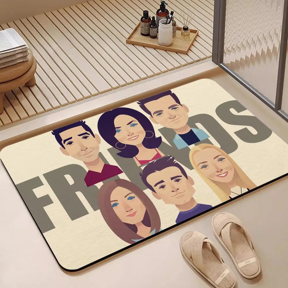 Diatomite Bath Mat – Quick Dry Anti-Slip Friends TV Design Diatomite Bath Mat Axl
